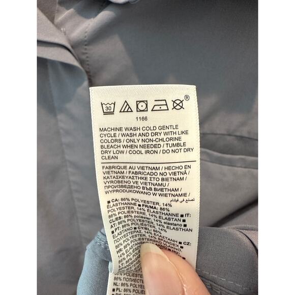 ATHLETA | Urbanite Button Front Shirt Top Gray Long Sleeve Stretch | Large - Picture 8 of 8